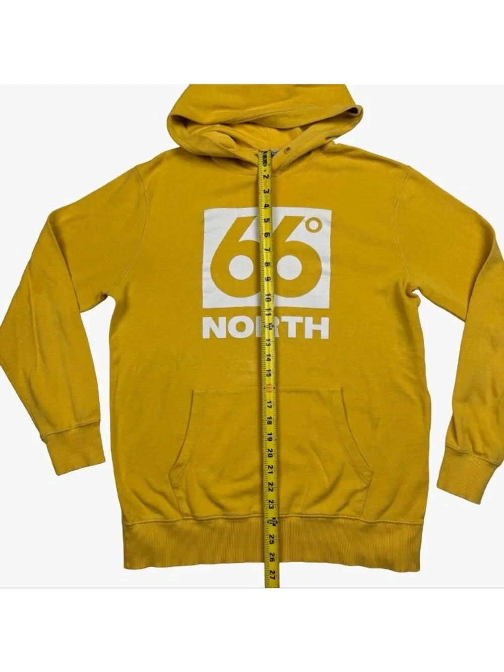 66° North Iceland Men's 100% Cotton Blend Logo Hoodie Gold • Small_7